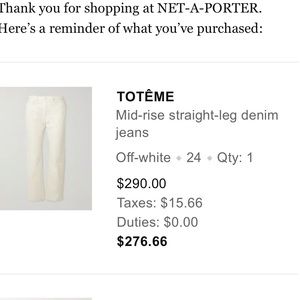 Toteme White Jeans